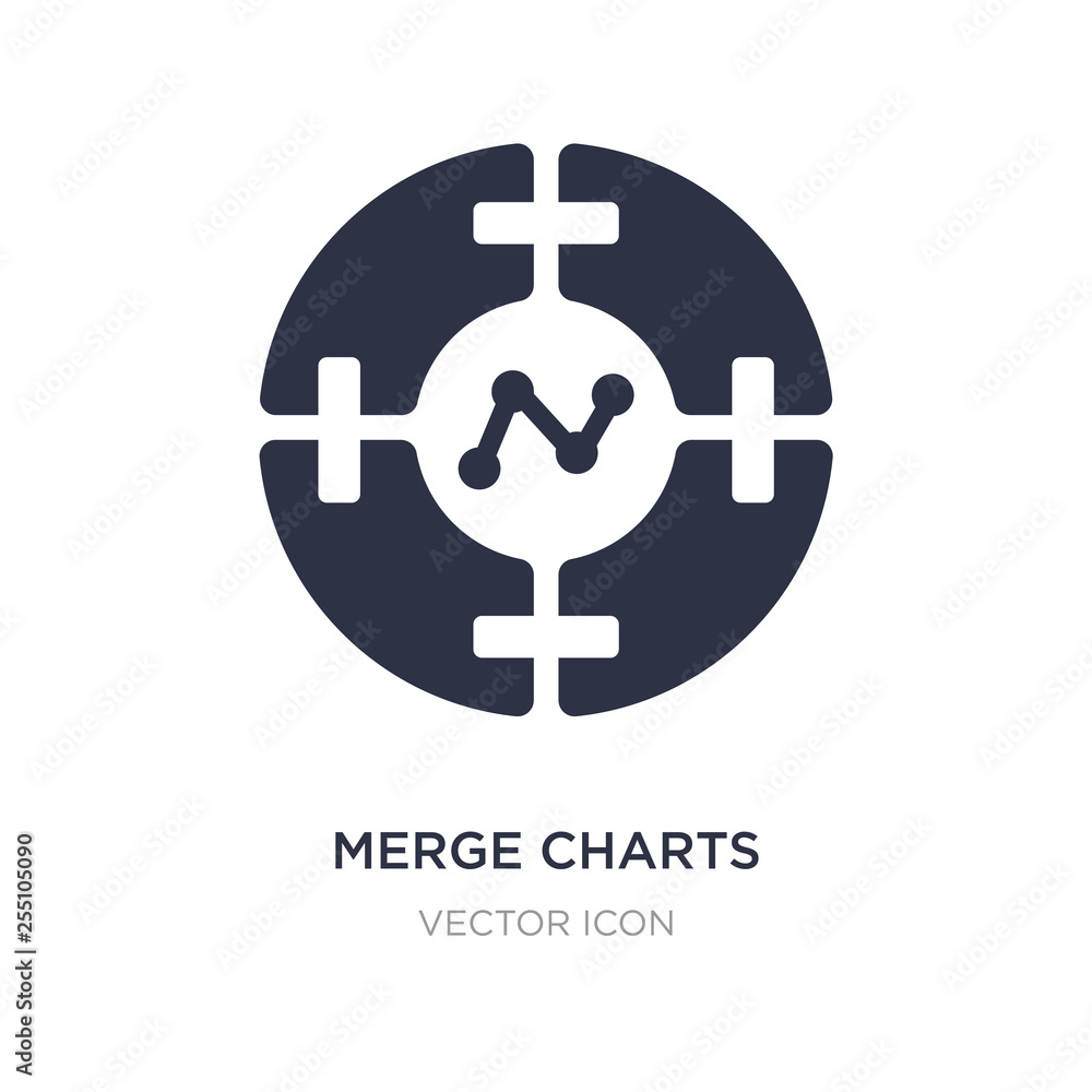 merge charts icon on white background. Simple element illustration from Business and analytics concept. merge charts icon on white background. Simple element illustration from Business and analytics concept.