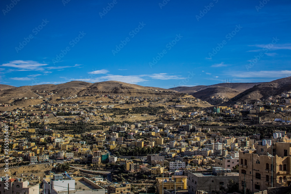 Palestine third world country desert city street aerial photography 