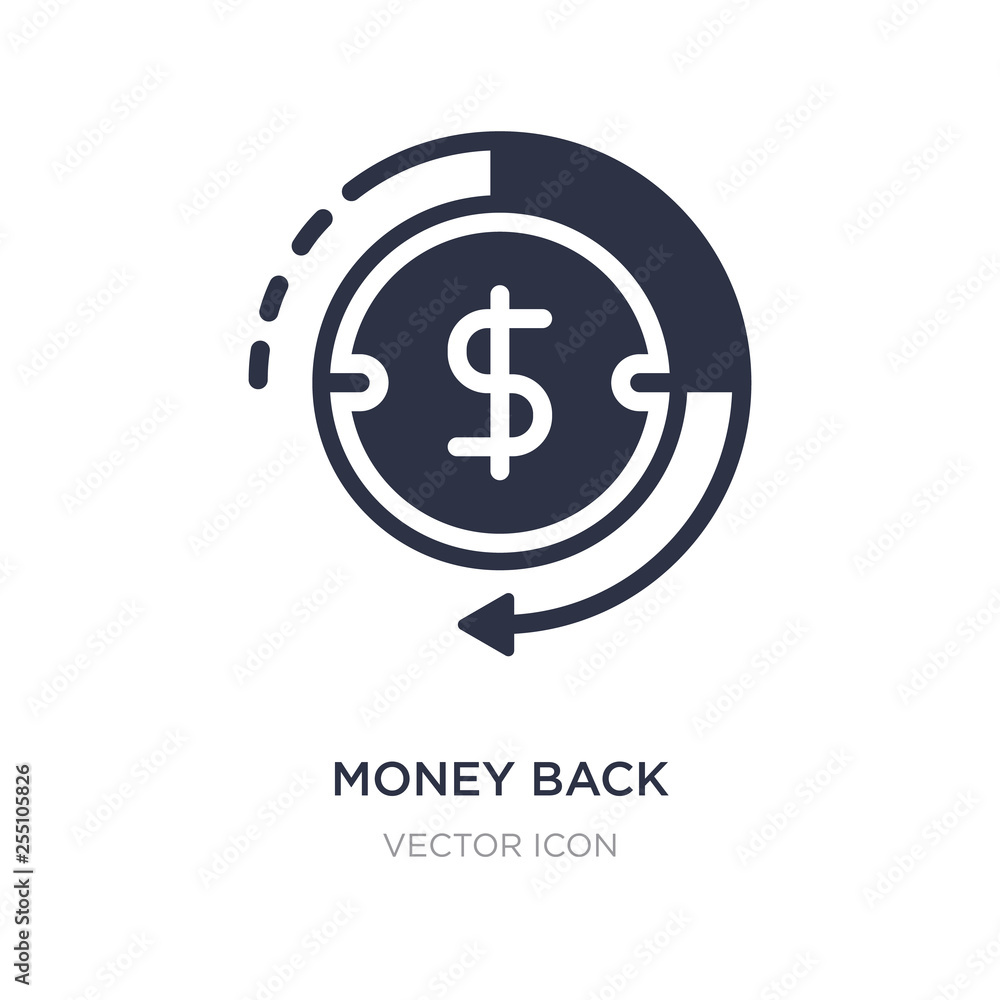 money back icon on white background. Simple element illustration from Business and finance concept. money back icon on white background. Simple element illustration from Business and finance concept.