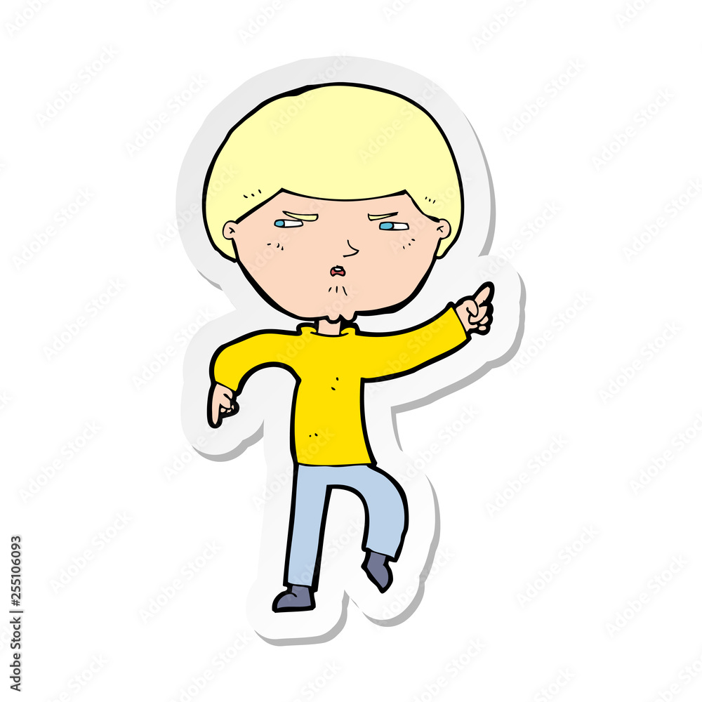 sticker of a cartoon annoyed man sticker of a cartoon annoyed man