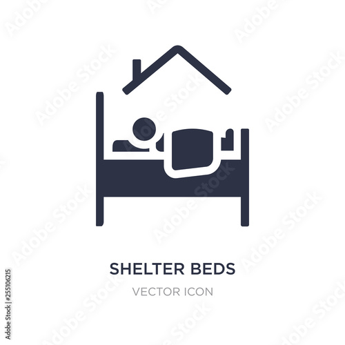 shelter beds icon on white background. Simple element illustration from Charity concept. photo