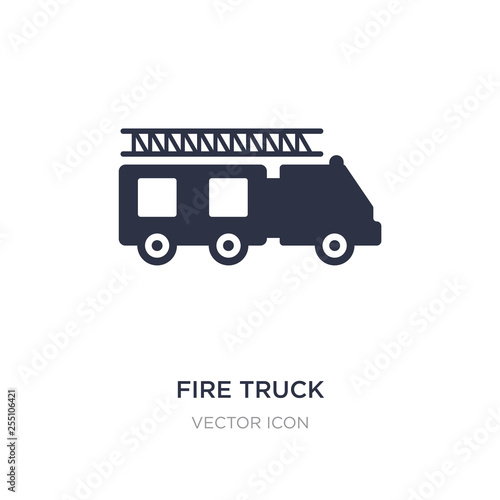fire truck icon on white background. Simple element illustration from City elements concept.