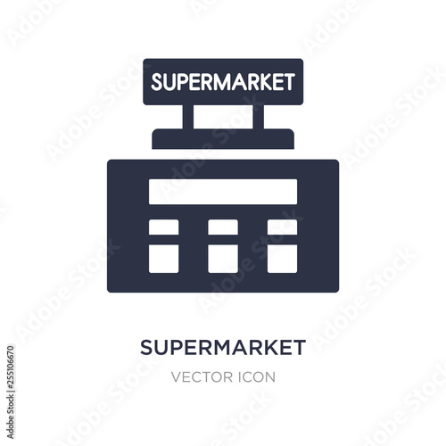 supermarket icon on white background. Simple element illustration from City elements concept.