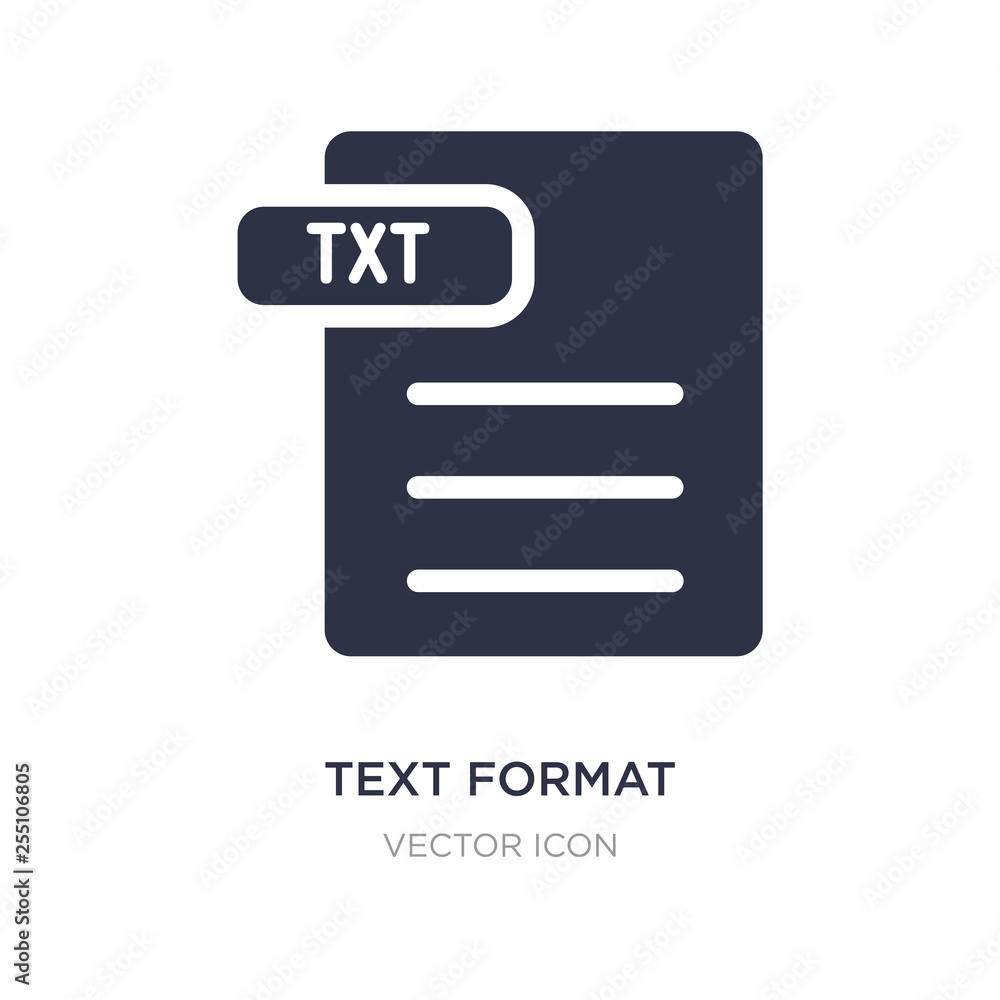 text format icon on white background. Simple element illustration from Content concept. text format icon on white background. Simple element illustration from Content concept.