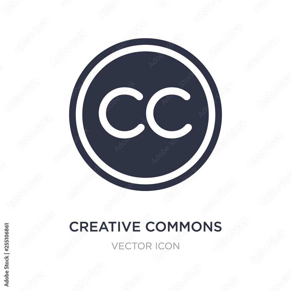 creative commons icon on white background. Simple element illustration from Content concept. creative commons icon on white background. Simple element illustration from Content concept.
