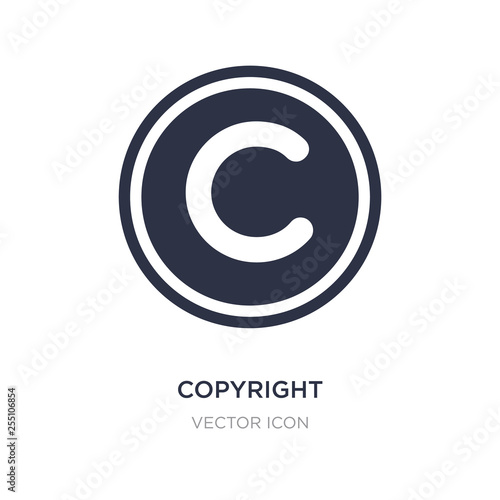 copyright icon on white background. Simple element illustration from Content concept.