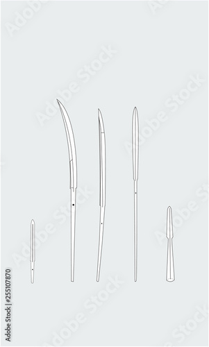 日本刀：薙刀、槍、矛、剣、長巻　Japanese Sword Naginata Yari Tsurugi Hoko Nagamaki