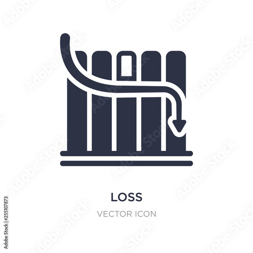 loss icon on white background. Simple element illustration from Digital economy concept.