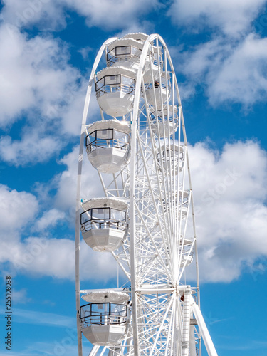 Observation wheel overlooking Bournemouth beach and the lower gardens