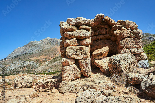 stone ruins in the mountains on the island of Crete...