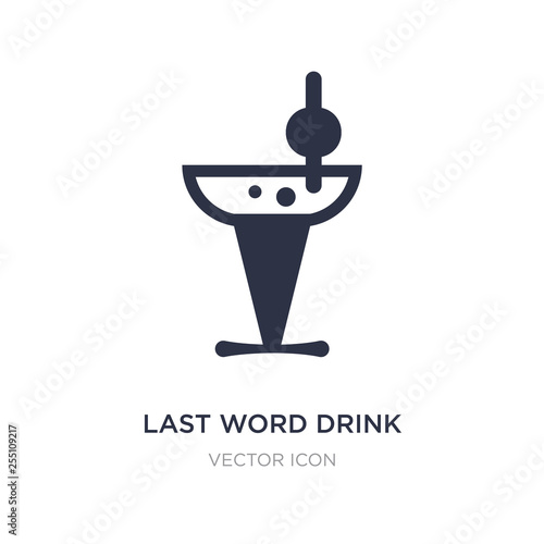 last word drink icon on white background. Simple element illustration from Drinks concept.