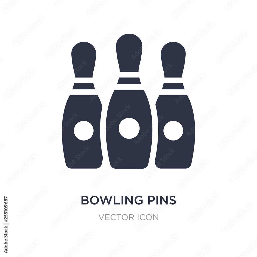 bowling pins icon on white background. Simple element illustration from Entertainment and arcade concept.