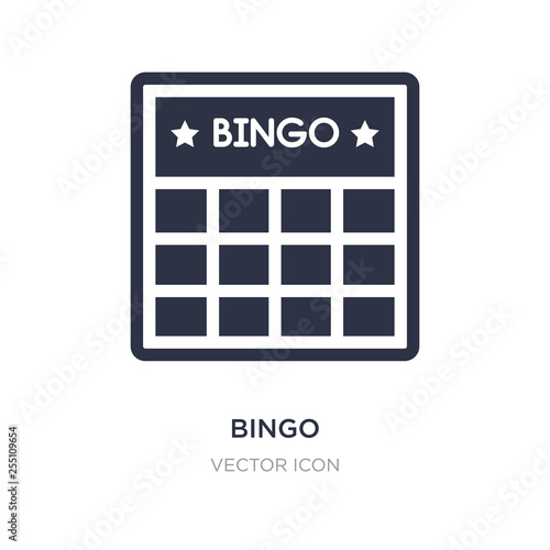 bingo icon on white background. Simple element illustration from Entertainment and arcade concept.