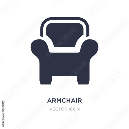 armchair icon on white background. Simple element illustration from Furniture concept.