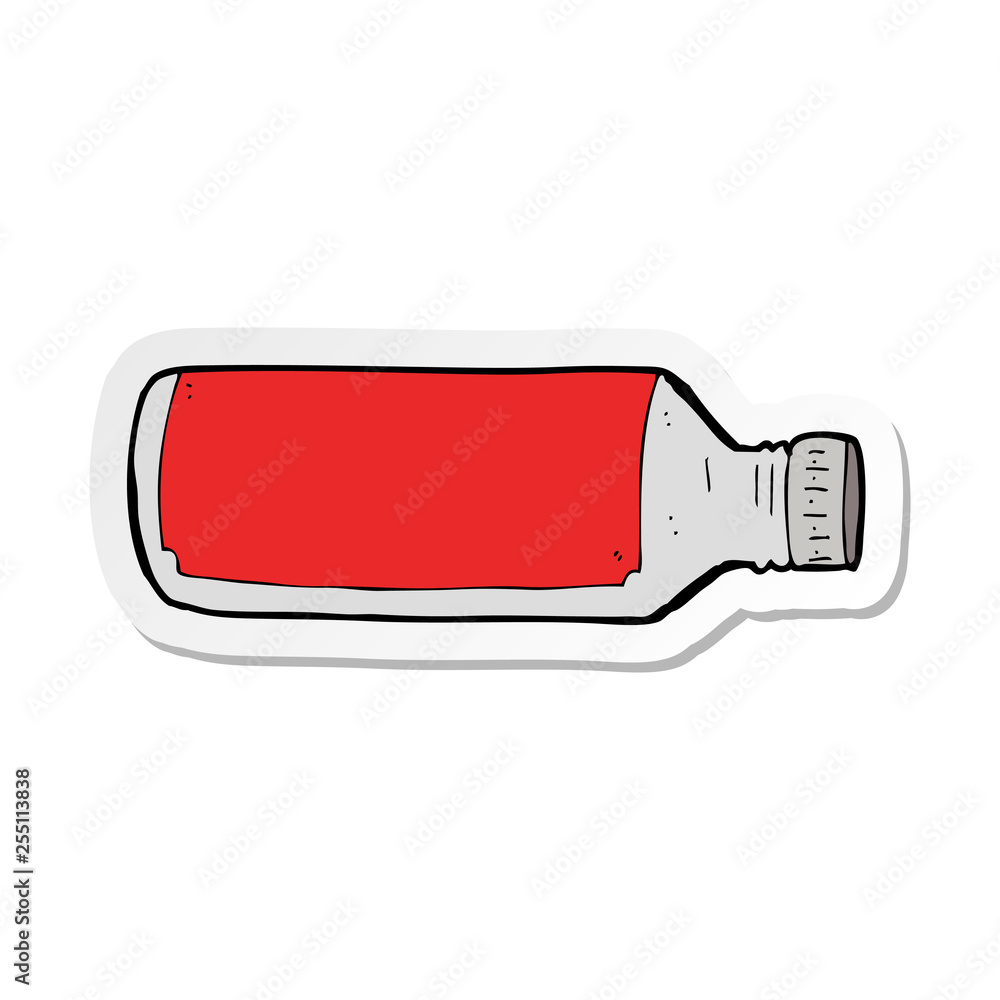 sticker of a cartoon bottle sticker of a cartoon bottle