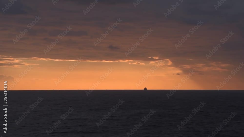 View from sunset cruise ship on the mediterranean sea View from sunset cruise ship on the mediterranean sea