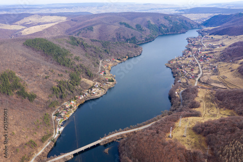 Aerial view of a lake