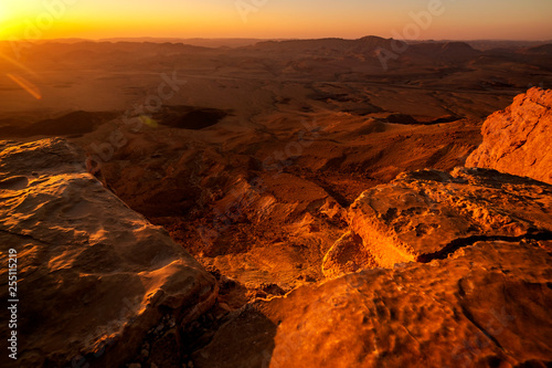 landscape view of the desert at morning time  Mitzpe Ramon  Israel