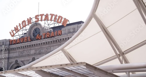 Denver Union Station building and platform awning in Colorado