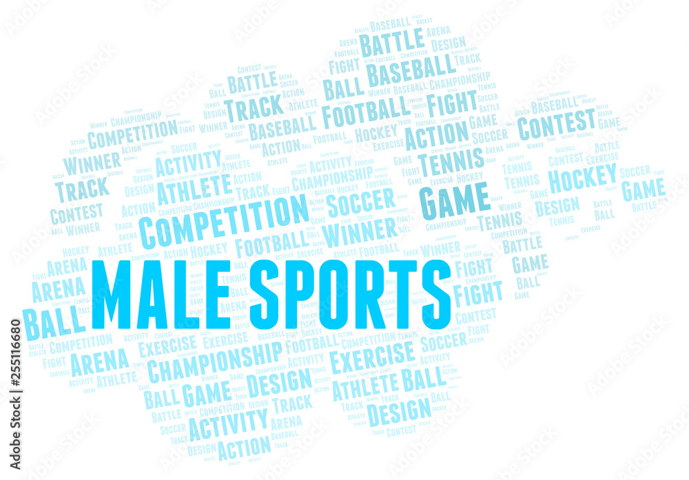 Obraz premium Male Sports word cloud.