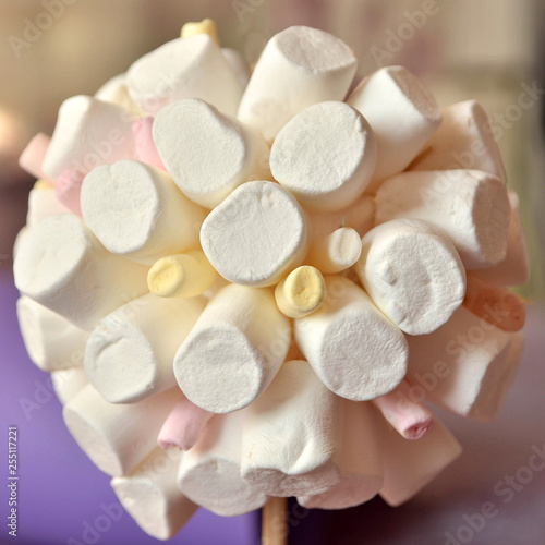 Marshmallows in the bunch, close up