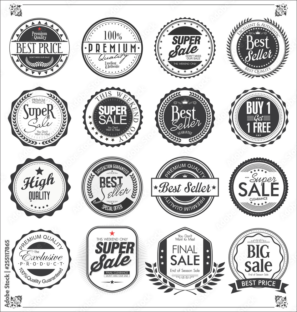  Retro vintage badges and labels 