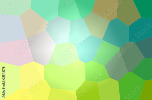 Abstract illustration of green, yellow Giant Hexagon background