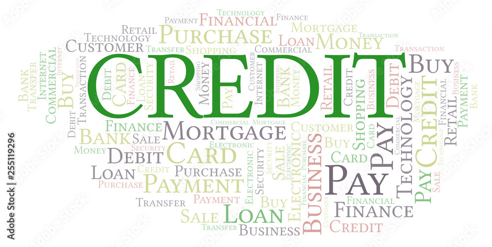 Credit word cloud. Credit word cloud.