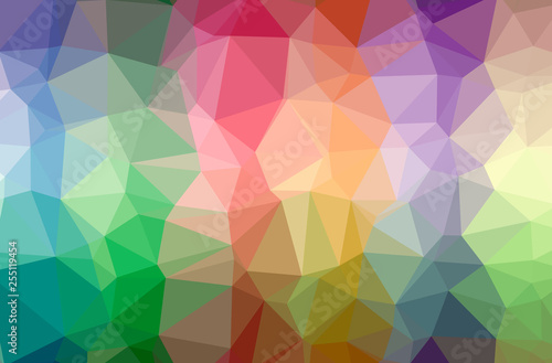 Illustration of abstract Green  Orange  Pink  Purple  Red  Yellow horizontal low poly background. Beautiful polygon design pattern.