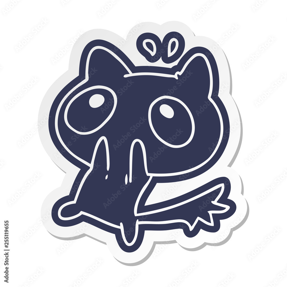 cartoon sticker kawaii of a shocked cat cartoon sticker kawaii of a shocked cat