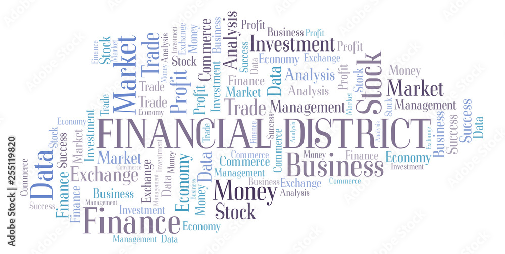 Obraz premium Financial District word cloud.