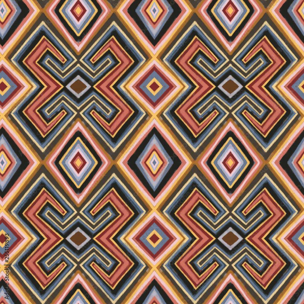 Multicolor seamless pattern with the geometrical drawing Multicolor seamless pattern with the geometrical drawing