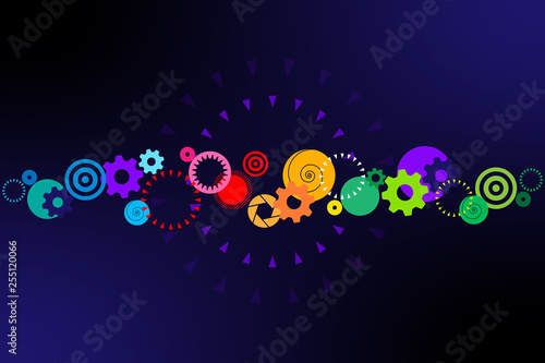 Frises de cercles colorés