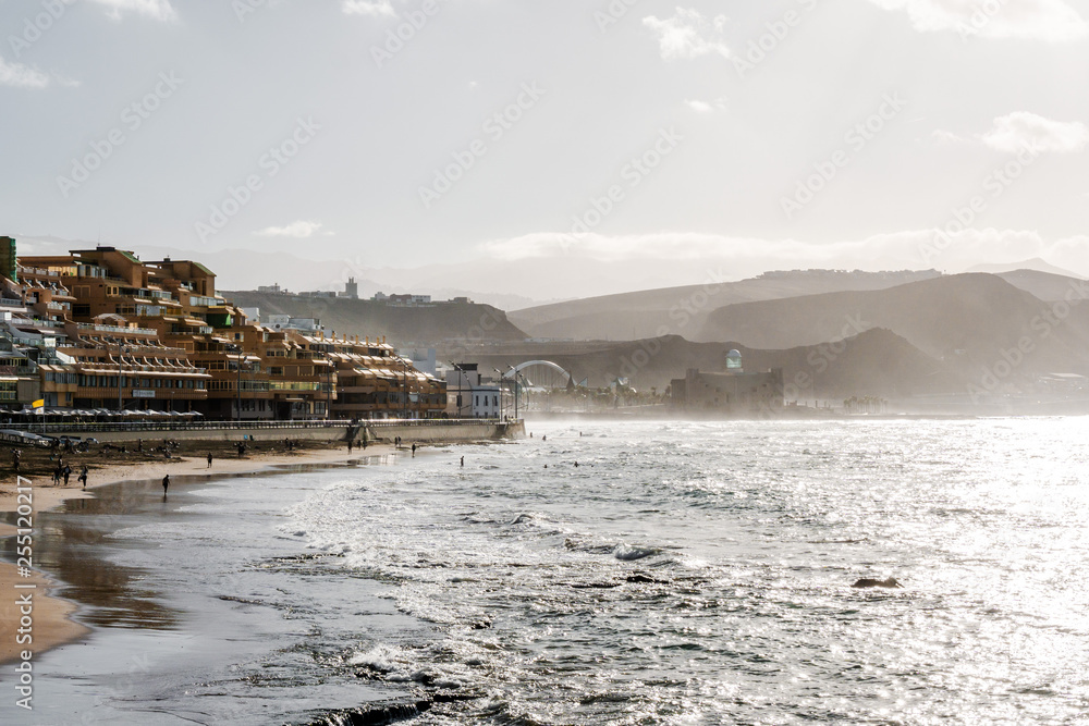 The beach of Las Palmas de Gran Canaria, Canary Islands, Spain