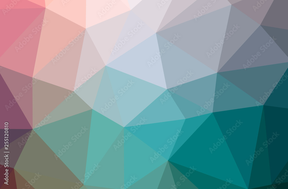 Obraz premium Illustration of abstract low poly blue horizontal background.
