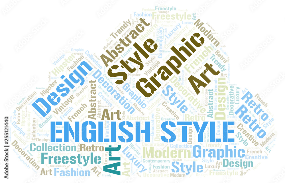 Obraz premium English Style word cloud.