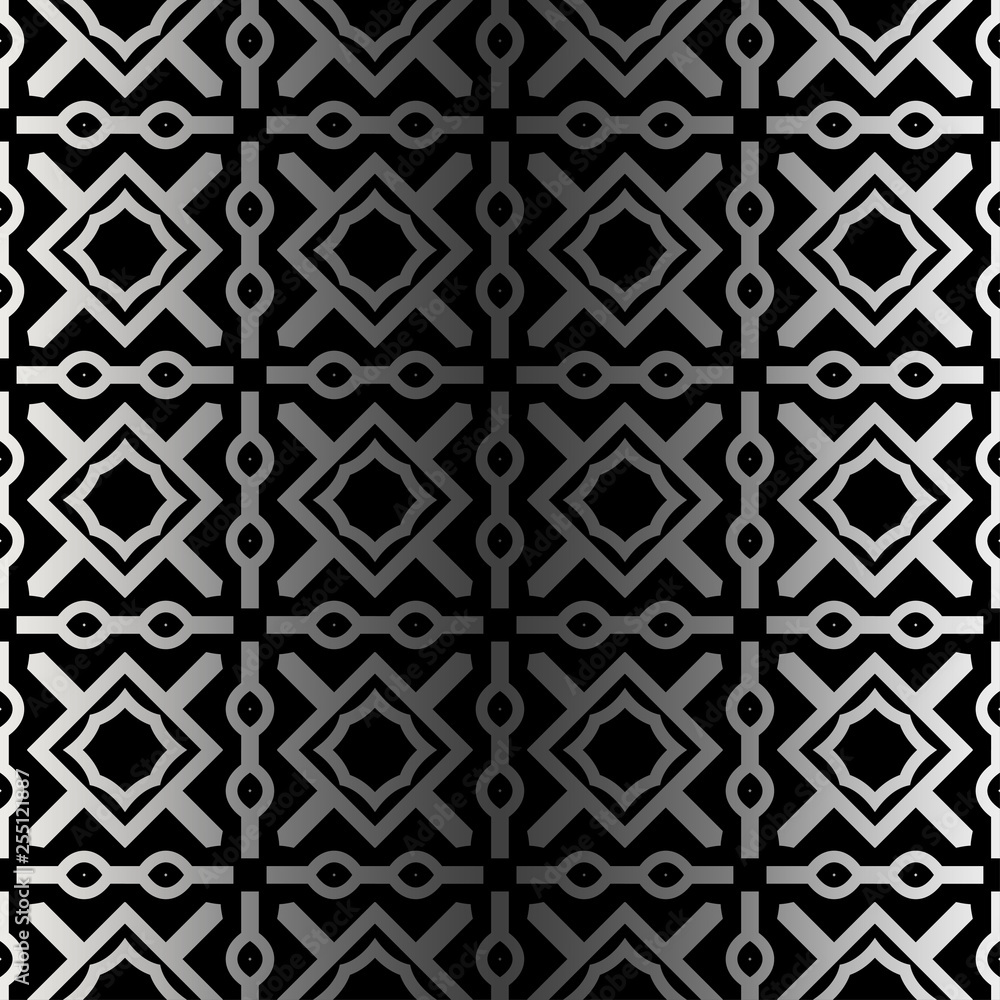 Vector Paper For Scrapbook. Stylish Fashion Geometric Design Background. Seamless. Black silver color Vector Paper For Scrapbook. Stylish Fashion Geometric Design Background. Seamless. Black silver color