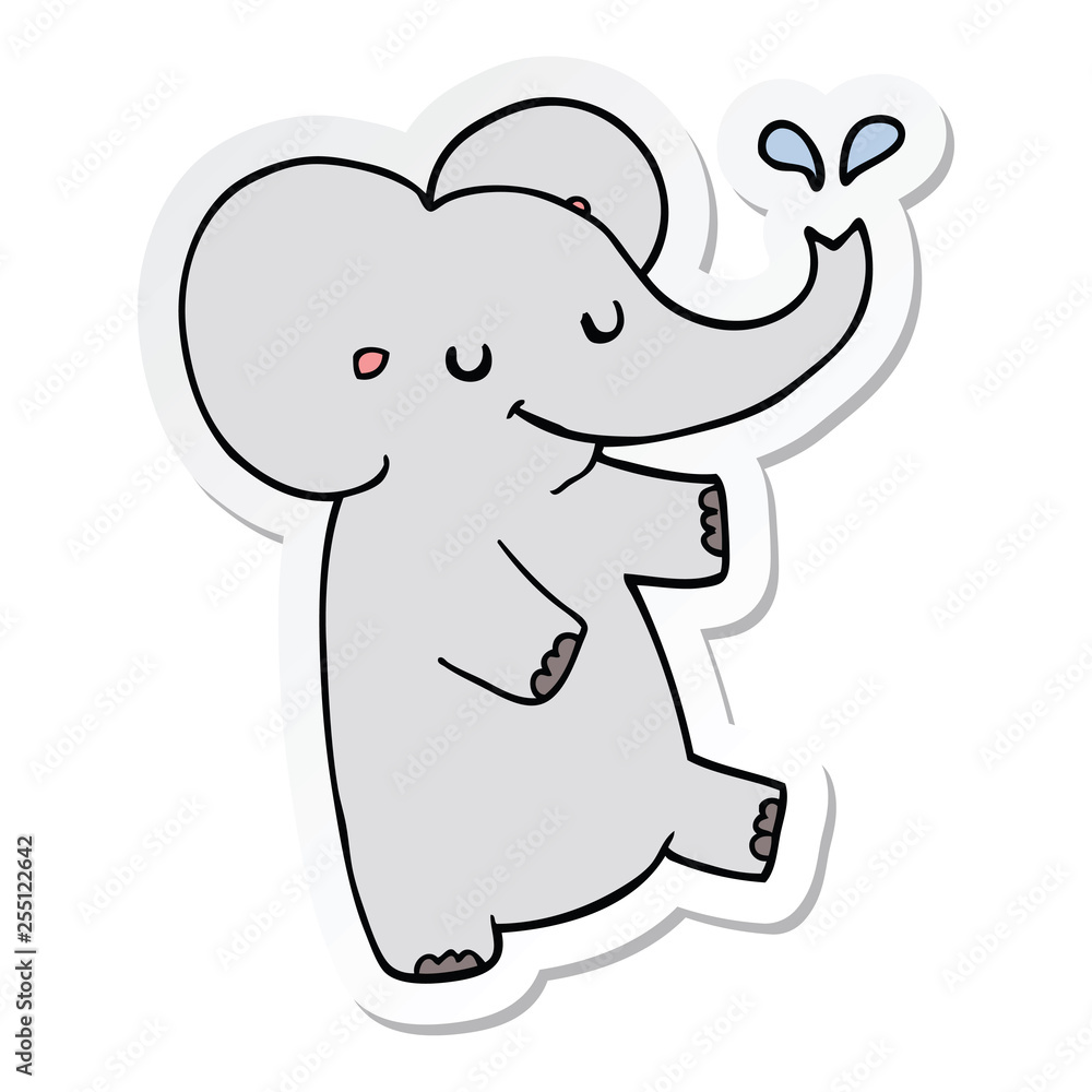 sticker of a cartoon dancing elephant sticker of a cartoon dancing elephant