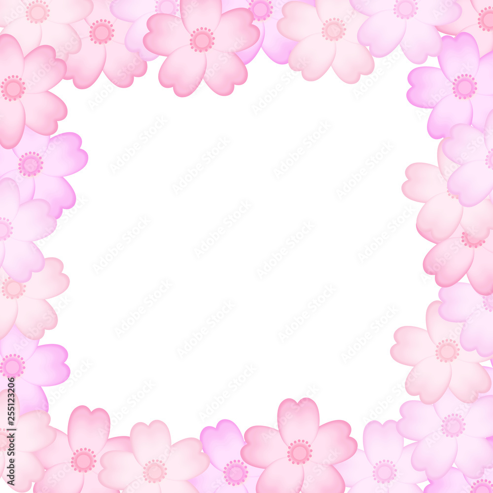 Sakura frame message sheet. 桜フレームのメッセージシート