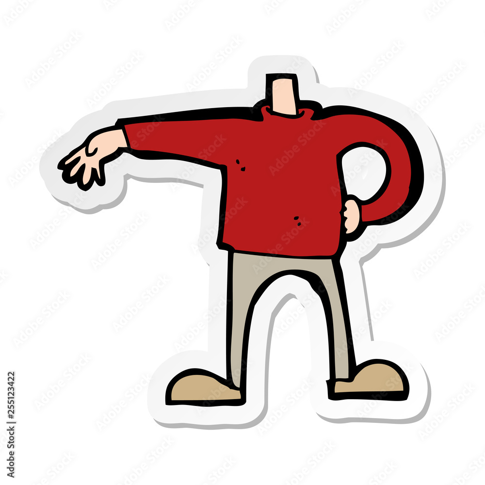 sticker of a cartoon male boy making gesture