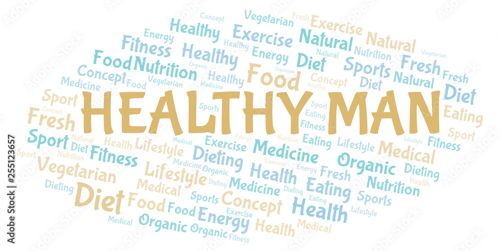 Fototapeta premium Healthy Man word cloud.