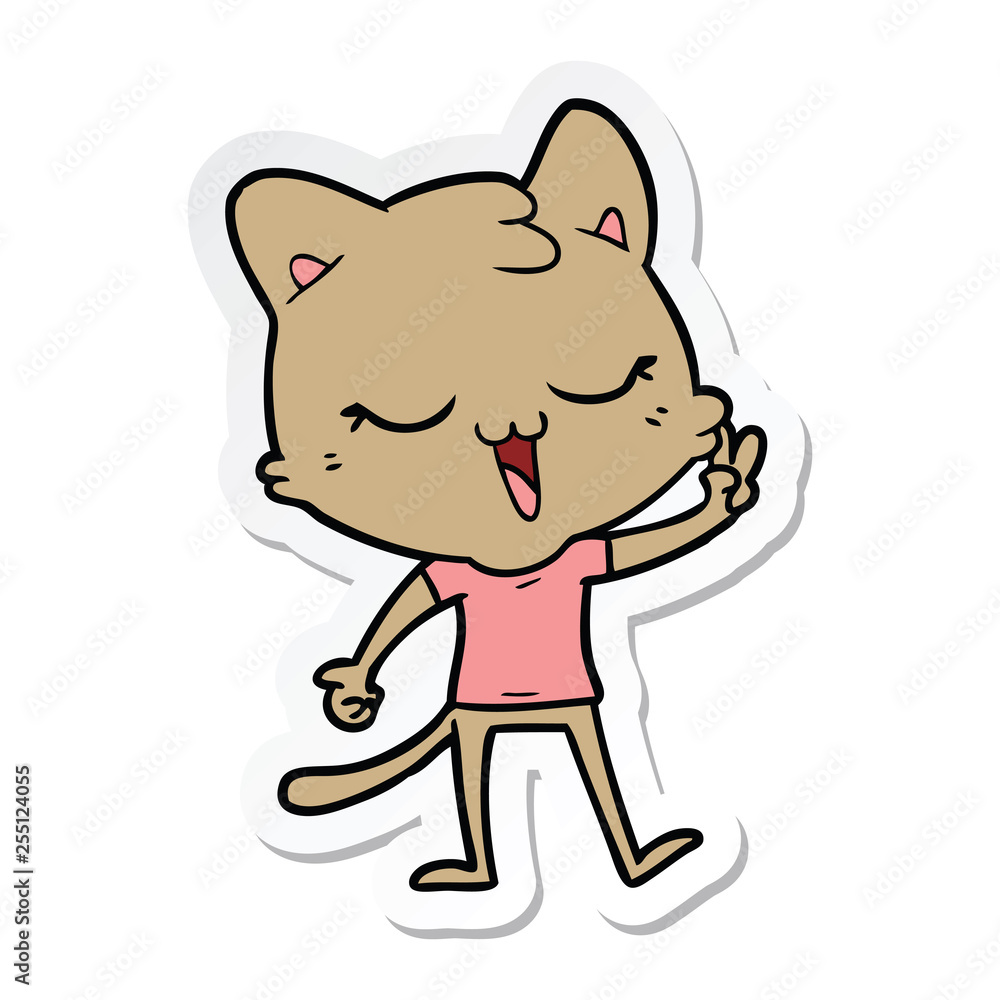 sticker of a cartoon cat sticker of a cartoon cat