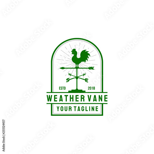 weather vane logo design in vintage style