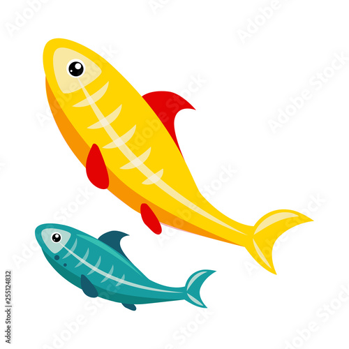 X-Ray Tetra. Funny Alphabet, Animal Vector Illustration
