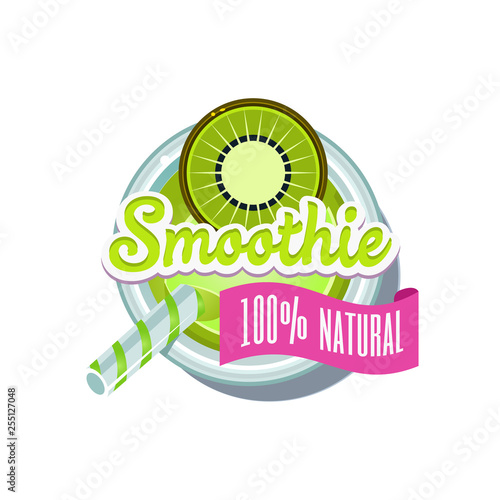 Kiwi Smoothie. Vector Illustration