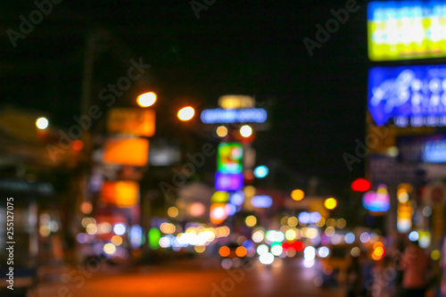 blurred colorful light image of china town and shopping mall