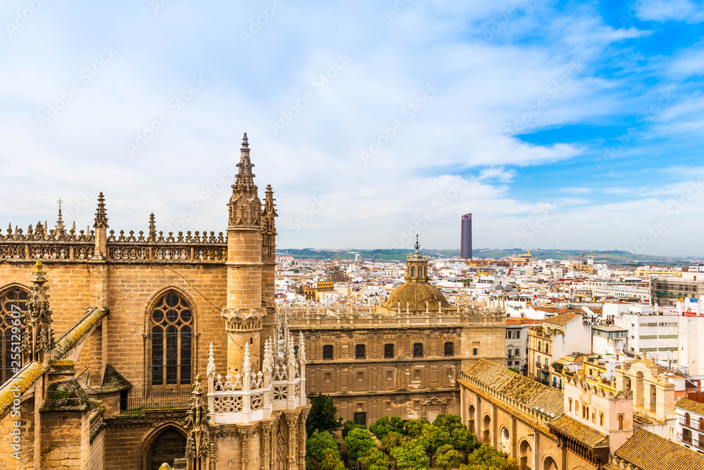 Panorama depuis la Cathédrale de Séville en Andalousie, Espagne