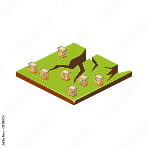 Earth Cracks. Natural Disaster Icon. Vector Illustration