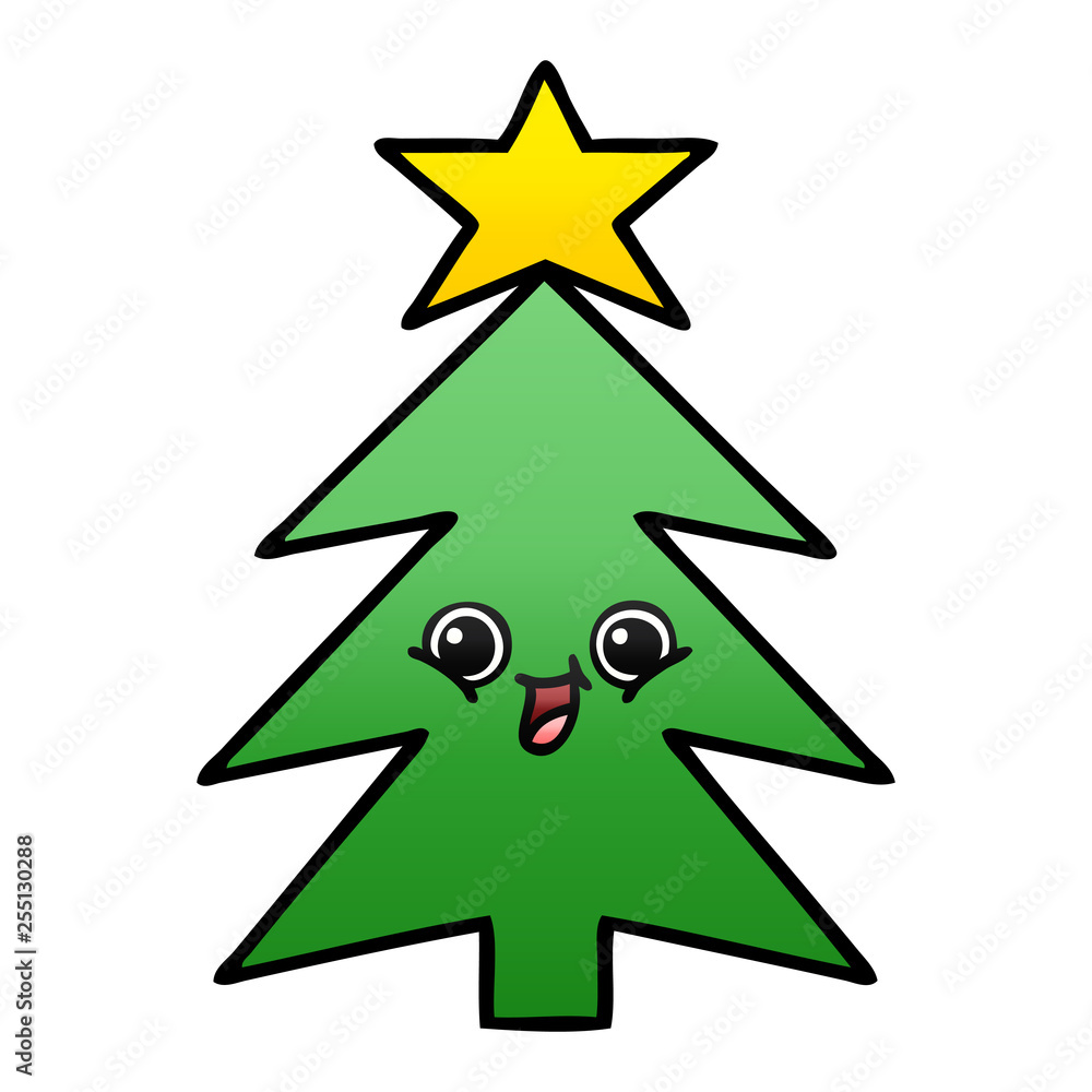 gradient shaded cartoon christmas tree gradient shaded cartoon christmas tree