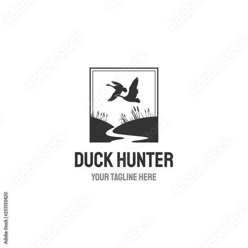 Hunting Club retro label isolated on white background.Vector illustration.
